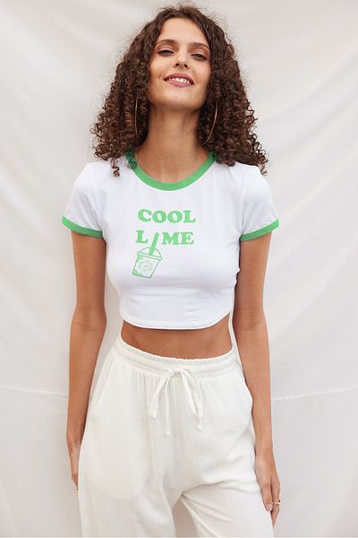 VATKALI Gemustertes Crop-T-Shirt