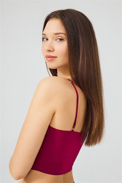 Cottonhill Bustieră cu bretele subțiri ajustabile Cherry tăiate cu laser pentru femei