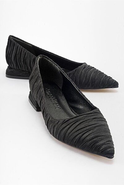 Ccway Γυναικεία Απλό Μπαλέτο ΜΑΥΡΟ ΖΑΡΩΜΕΝΟ ΣΑΤΕΝ