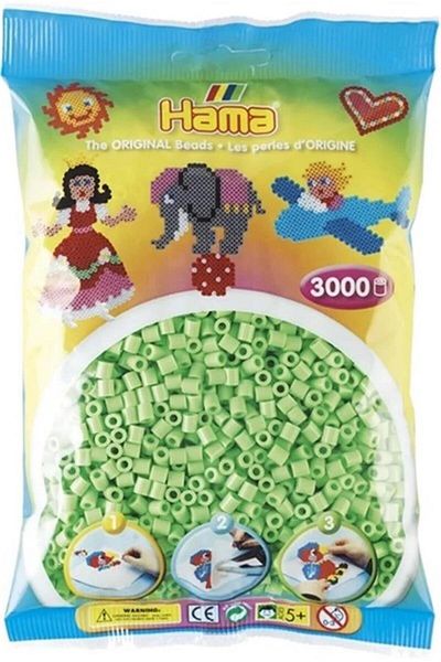 Hama Midi Beads 3,000 Pieces - Pastel Green