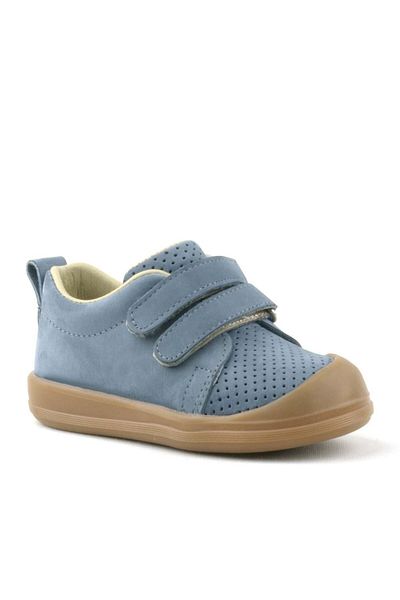 Rakerplus Sonic Genuine Leather Gray Velcro Anatomical Baby Sneakers Sneakers