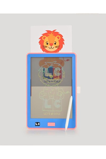 LETS BE CHILD 10 Inch Şeffaf Lcd Dijital 4 Adet Çizim Kartlı Tablet-mavi