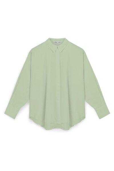 praye Cămașă oversize cu textura moale de culoare mentă