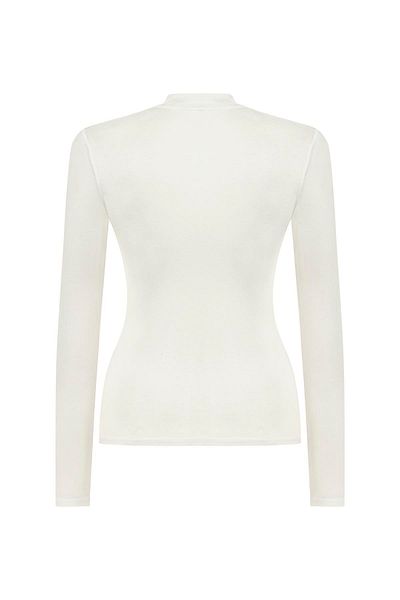 praye White Lycra Long Sleeve Body
