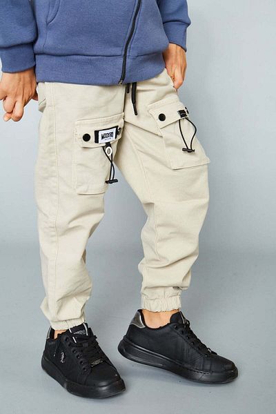 rg kidsstore Boy's Trousers - Elastic Detailed, Pocket and Rope Opening