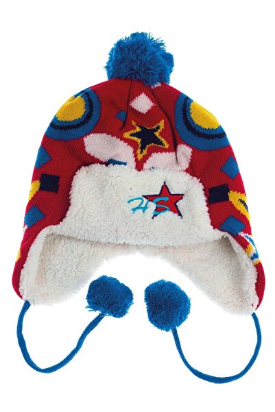 PembeMavi Baby Collections Boy's Embroidered Knitwear Beret for Ages 1-3, Red