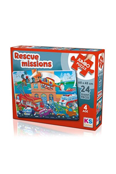 Genel Markalar Art002 U01 Jumbo Puzzle 24 Parça Rescue Missions Kurtarma Görevi Bernami Yeni