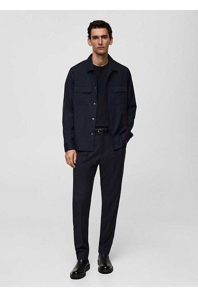 MANGO Man Slim-Fit Shirt Jacket with Pockets