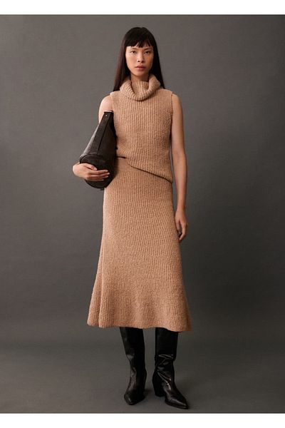 MANGO Woman Ribbed Neckline Blouse