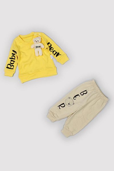 Peki 5-Piece Cotton Bear Bear Set - Newborn Children's Tracksuit and Sivit Trousers 13887
