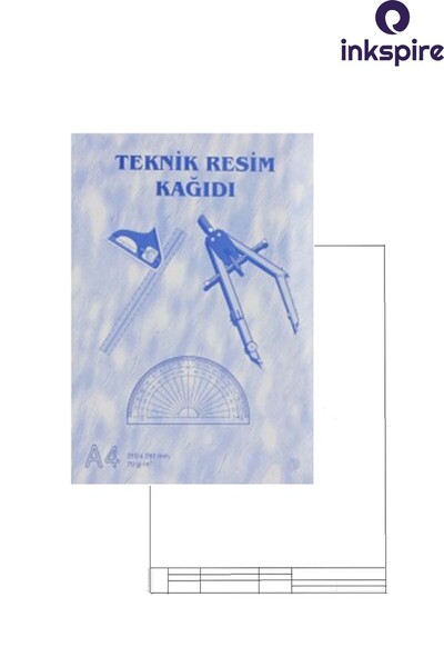 inkspire Letterhead Technical Drawing Notebook A4 30 Sheets Vertical Technical Drawing Notebook Survey Technical Drawing Paper 70 Gr