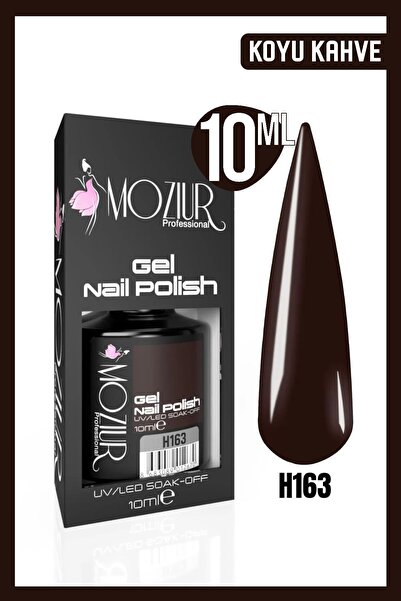 MOZIUR Kalıcı Oje Uv Led H163 (KOYU KAHVE) 10ml