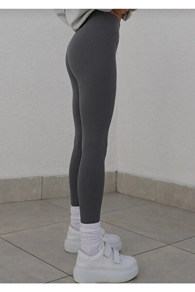 AYSU Knitted Fabric Collector High Waist Trophy Leggings Smoke Gray