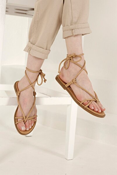 Ccway Kadın İpli Parmak Arası Sandalet NUDE CİLT