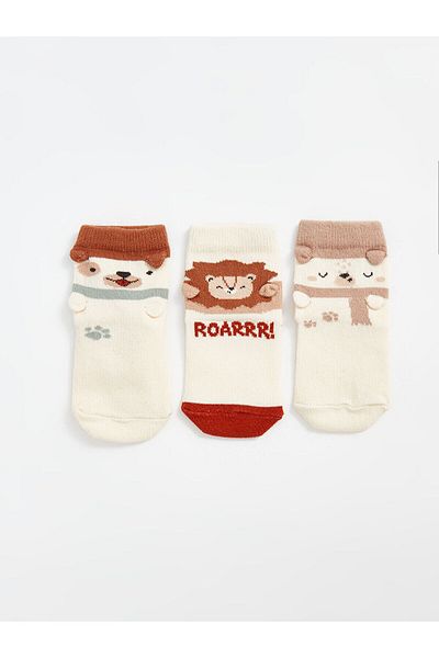 LC Waikiki Lcw Printed Baby Boy Booties Socks 3 Pcs