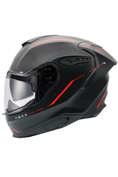 Nexx Y.100R REACT MAT SİYAH-KIRMIZI KASK