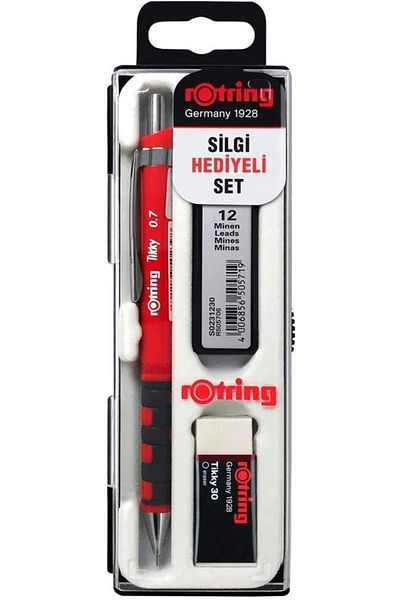 Rotring TIKKY VERSATIL PENCIL SET 07 RED (PEN + ERASER + MIN) KK SET