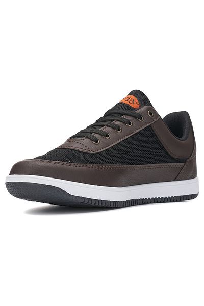 İmerShoes Pantofi pentru bărbați, negru maro, pantofi sport confortabili, respirabili, cu șireturi 014