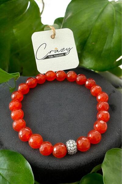 CRAZY TAKI TASARIM 8 mm Fasted Agate Natural Women's Bracelet