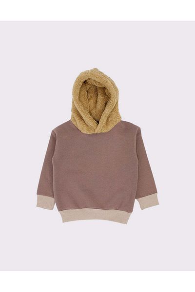 rg kidsstore Унисекс детски зимен плюшен топ с качулка