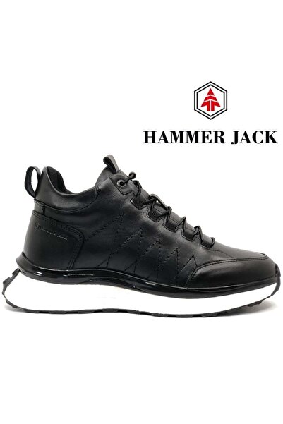 Hammer Jack 102-24940-M Creek Δερμάτινες Ανδρικές Μπότες ΜΑΥΡΟ-ΛΕΥΚΟ