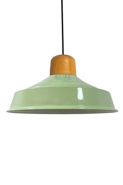Bamyum Noble Mint Single Chandelier Wooden Head Retro Pendant Lamp Restaurant Living Room Lighting