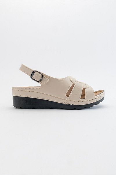 Ccway Slip-on Women's Flat Sandals Beige