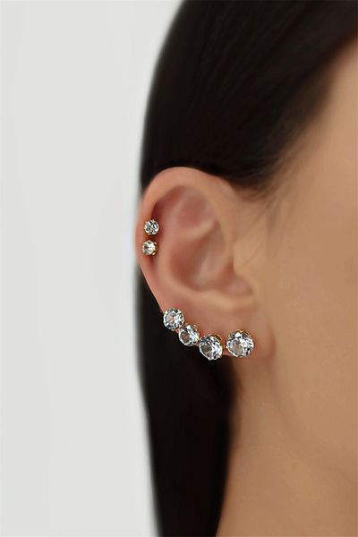 Çlk Accessories مجموعة حلق سوليتير مكونة من 6 قطع Trküpe35145