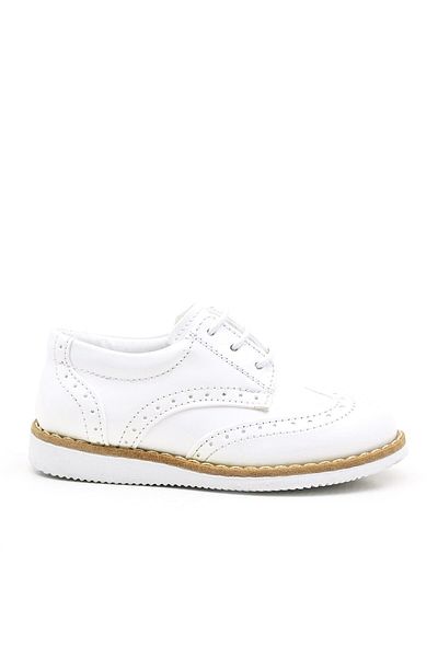 Rakerplus Hidra White Patent Leather Lace-Up Baby Boy Shoes