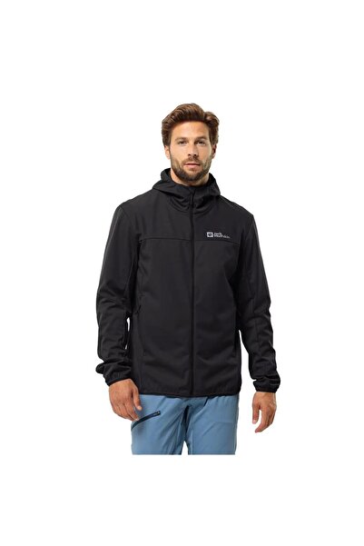 Jack Wolfskin Men's Black Softshell Feldberg Hoody - Size M
