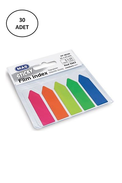 Rasanet Mas 3662 Film Index 12mm x 45 mm 5 x 25 cm Sheet Pp Neon 5 Colors