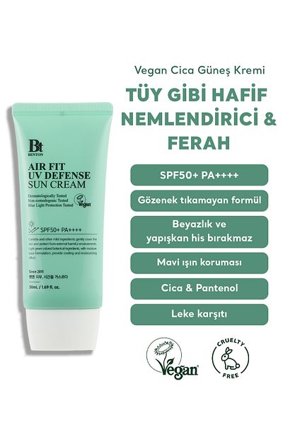 Benton Air Fit Uv Defense - Spf50+ Pa++++ 50ml Vegan Cica Sunscreen