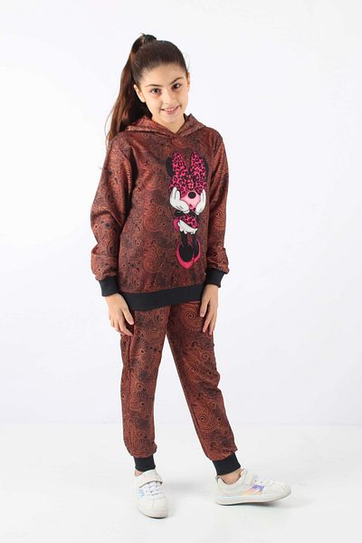 TRİLİYA Triliya-Girls' Mickey Hooded Digital Tracksuit Set - 4-12 Years