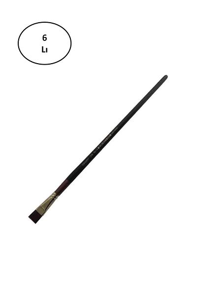 costurera Fanart Academy Series 278 Synthetic Bristle Short Flat Brush Long Handle No:14 6 Pieces