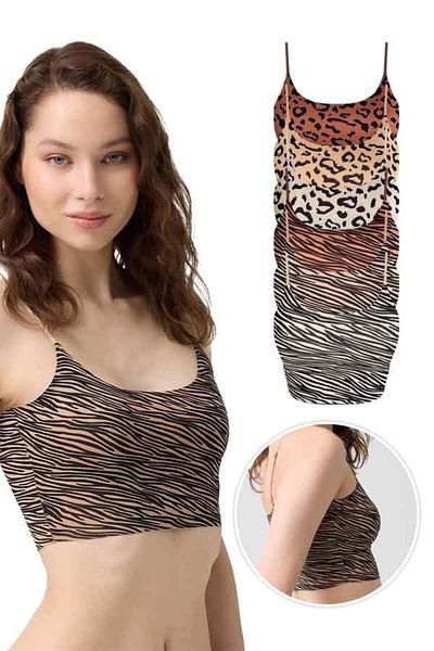 Cottonhill Πακέτο 6 - Crop Bustier με μοτίβο, κοπή με λέιζερ και ρυθμιζόμενους λεπτούς ιμάντες