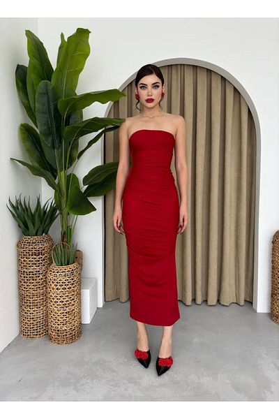 conconmoda Long Strapless Sandy Dress