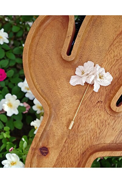 CREATİVESHOP Şakayık Sağdıç Damat Yaka Iğnesi, Damat Yaka Çiçeği, Düğün Aksesuarları