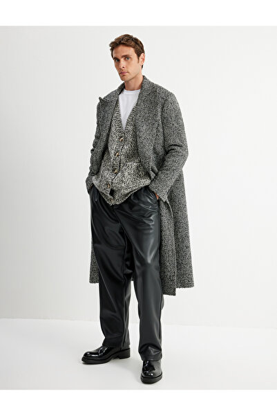 Koton Chino Faux Leather Trousers - Pocket Detail and Buttons