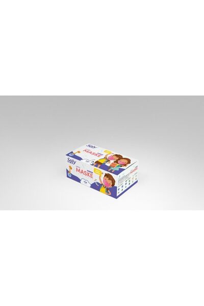 Soly Çocuk Pembe Care Maske 50 Adet (50'li 1 Kutu) Üç Katlı