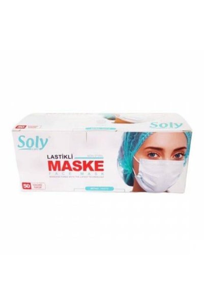 Soly Beyaz Care Cerrahi Maske  Üç Katlı Lastikli Burun Telli 50'li 3 Kutu 150...