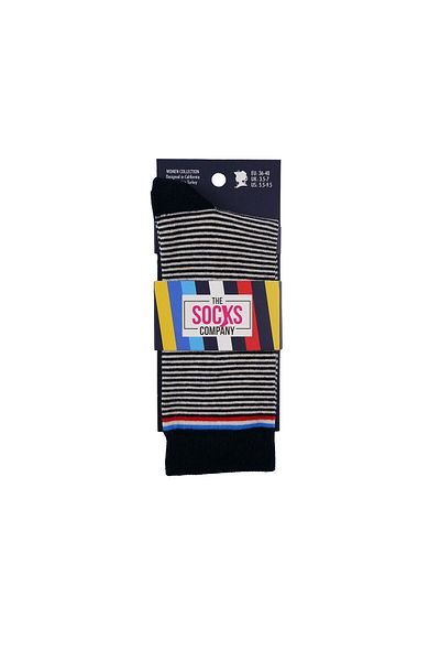 The Socks Company Дамски чорапи с шарка в тъмносиньо-екрю 23kdcr272k