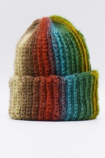 Külah Women's Multicolor Hand Knitted Wool Beret