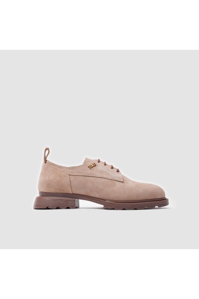 TOGO Nude Bej Hakiki Deri Kadın Klasik Casual Ayakkabı [060071]