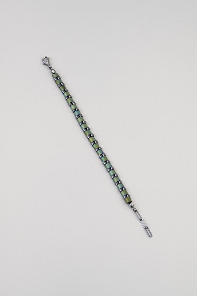 So CHIC... Hematit Taşlı 21 Cm Gümüş Erkek Bileklik