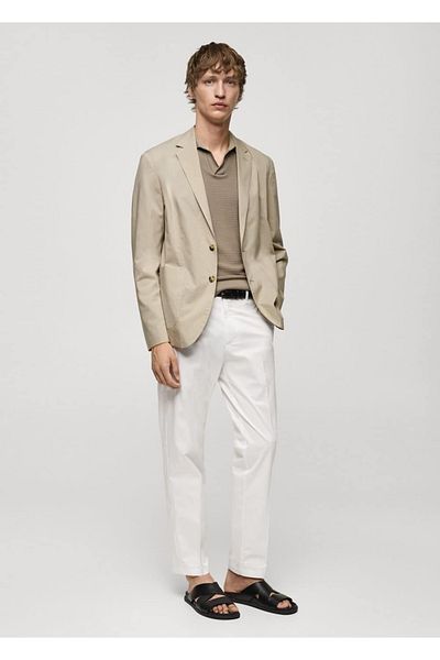 MANGO Man Cotton Lightweight Blazer Jacket