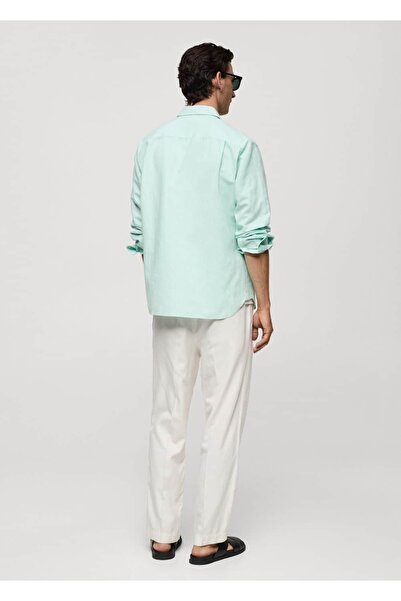 MANGO Man Lněná košile klasického střihu