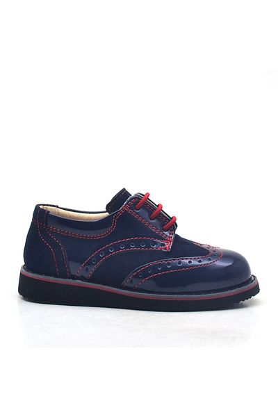 Rakerplus Hidra Navy Blue Red Patent Leather Classic Baby Boy Shoes