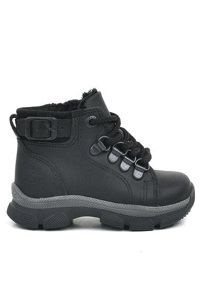 Rakerplus Genuine Leather Black Fur Baby Boots