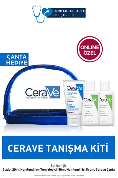 CeraVe Çanta Hediyeli Online Özel Tanışma Kiti:Cerave Nemlendirici Krem 50ML&...