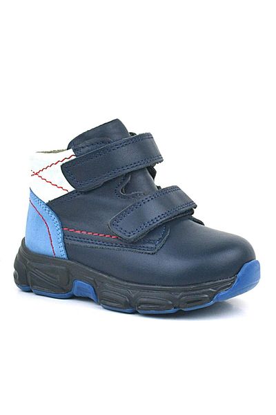 Rakerplus Genuine Leather Navy Blue Furry Baby Sports Boots